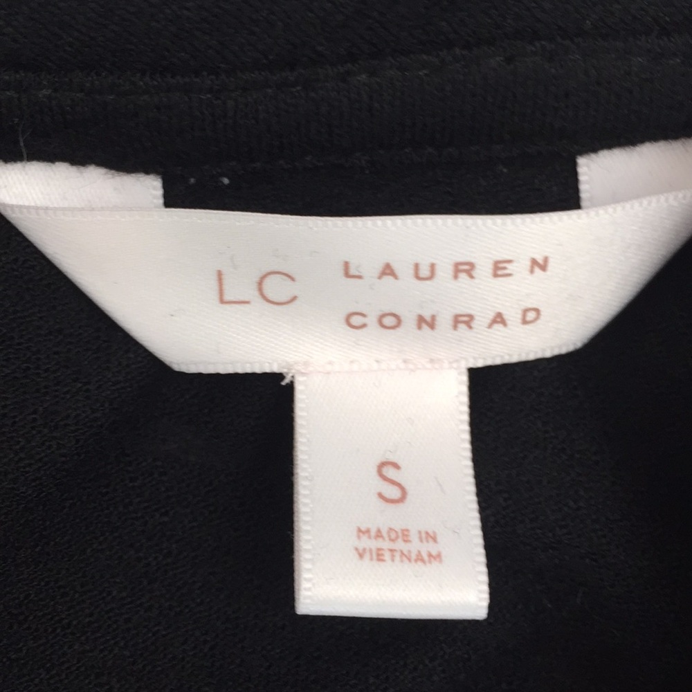 LC Lauren Conrad Black Lace Trim Tie Back Top Small Boho Cottagecore - Picture 10 of 14